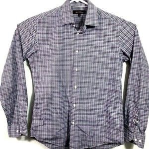 Ben Sherman Mens Button Up Dress Shirt Purple 15